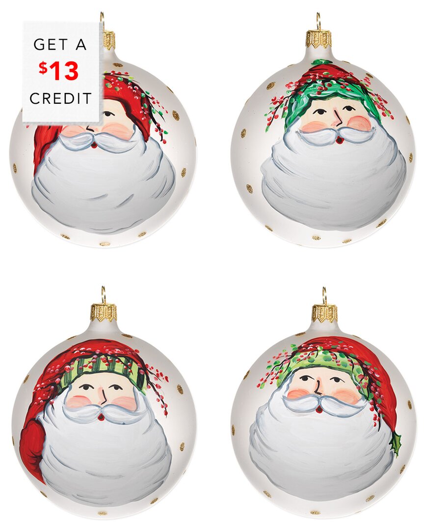 Shop Vietri Old St. Nick Set Of 4 Assorted Ornaments With $13 Credit In Multicolor