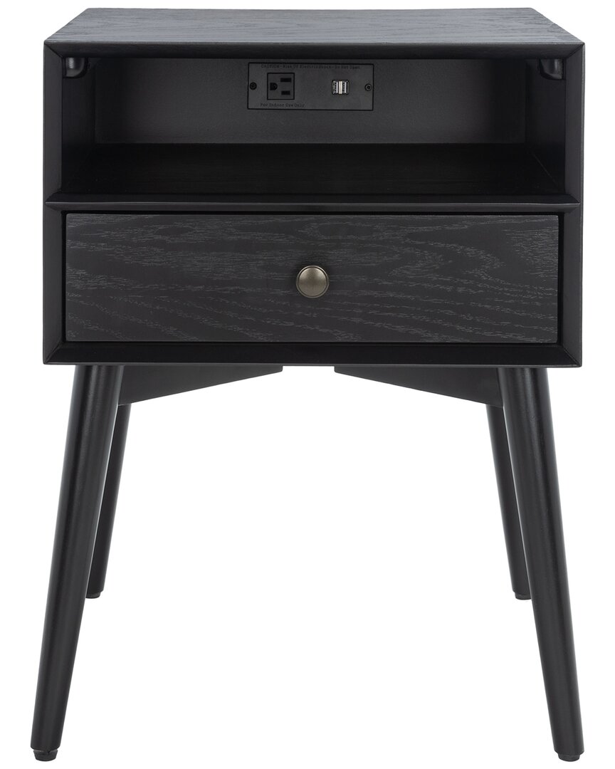 Safavieh Scully Nightstand With Usb In Black