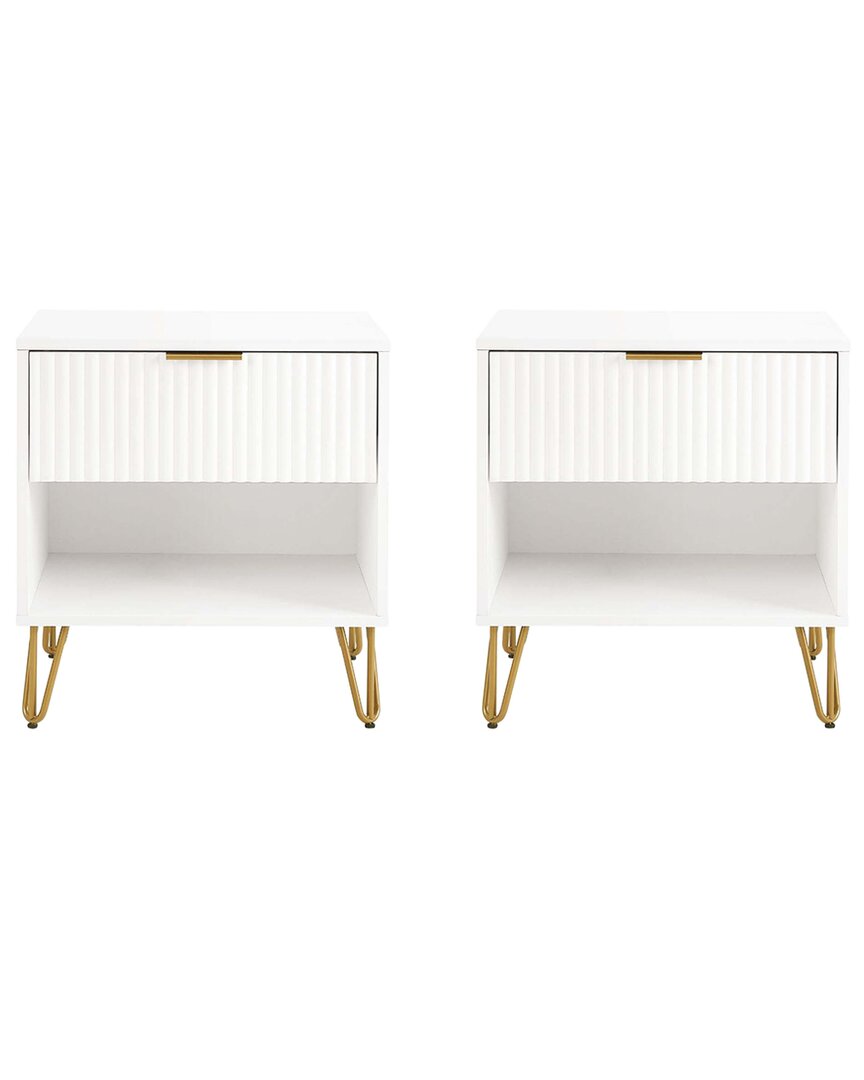 Manhattan Comfort Dumbo 1.0 Modern Nightstand In White