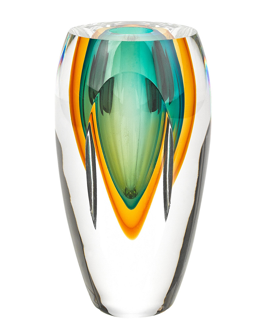 Badash Crystal Rimini Murano Style Art Glass 8in Vase