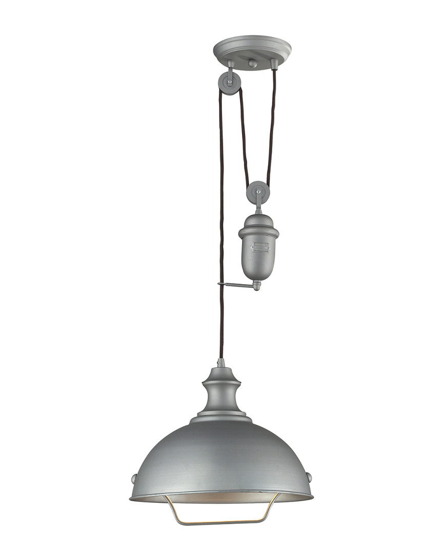 Artistic Home & Lighting Farmhouse 1-light Adjustable Pendant In Gray
