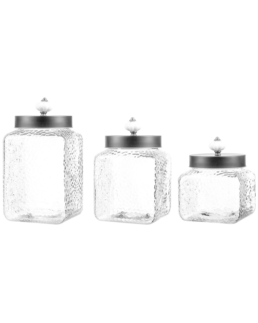 Stylesetter Hammered Square 3pc Canister Set