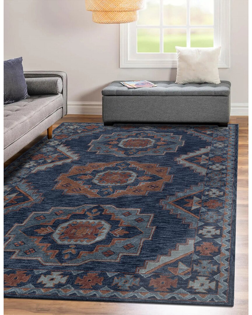 Obeetee Reverie Wool Rug In Blue