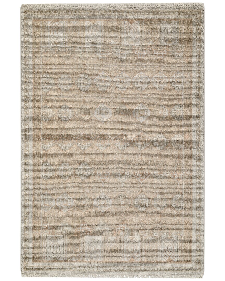 Obeetee Hand Knotted Sienna Wool Rug In Neutral