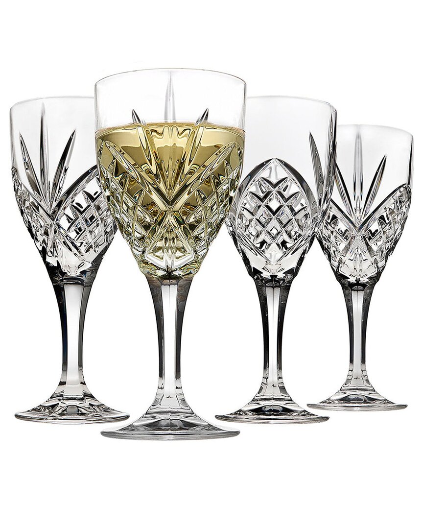Godinger Set Of 4 Dublin Crystal White Wine Glasses
