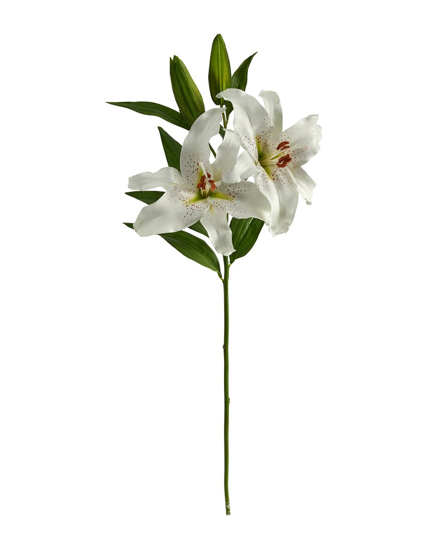 Nearly Natural Set Of 2 31in Ruburn Lily Artificial Flower In White