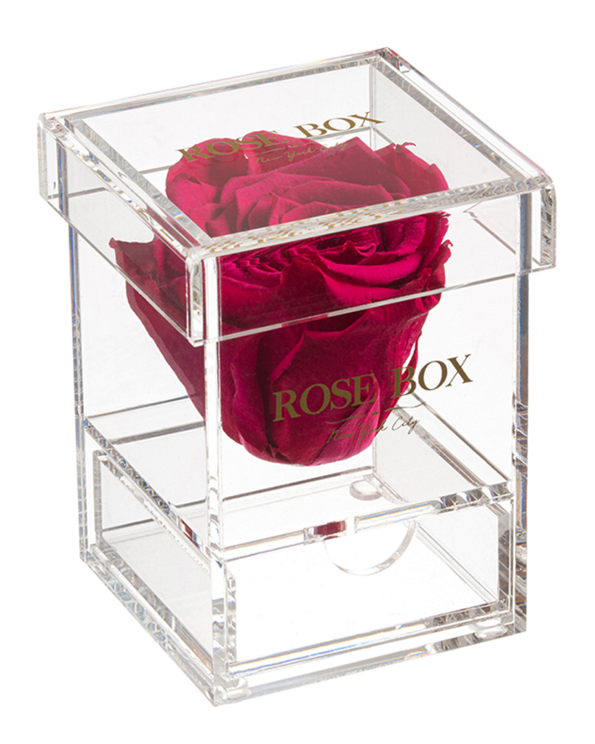 Rose Box Nyc Single Ruby Pink Rose Jewelry Box