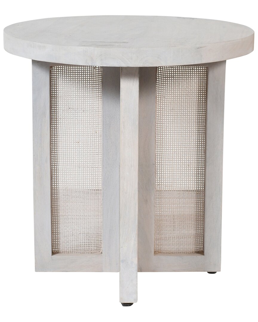 Lr Home Wyeth Coastal Cane Side Table In Neutral