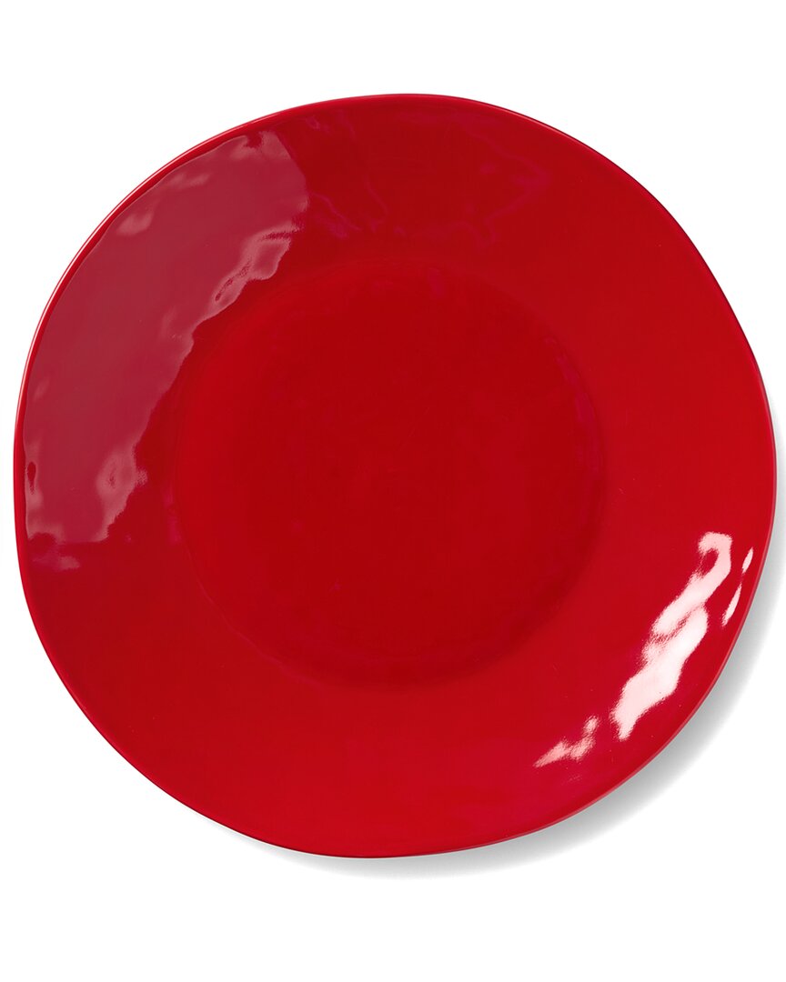 Certified International Berry Red Christmas Round Platter In Red
