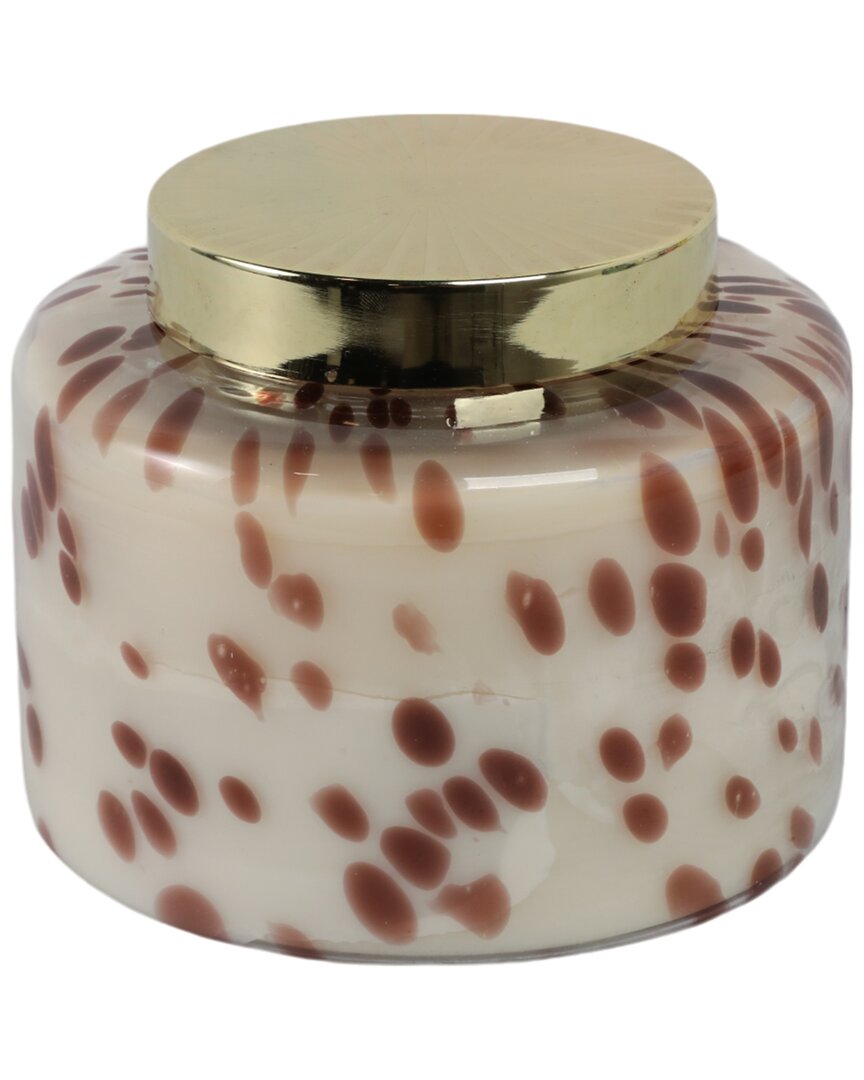 Sagebrook Home 7in 71oz Cinnamon Speckle Lidded Candle In Brown