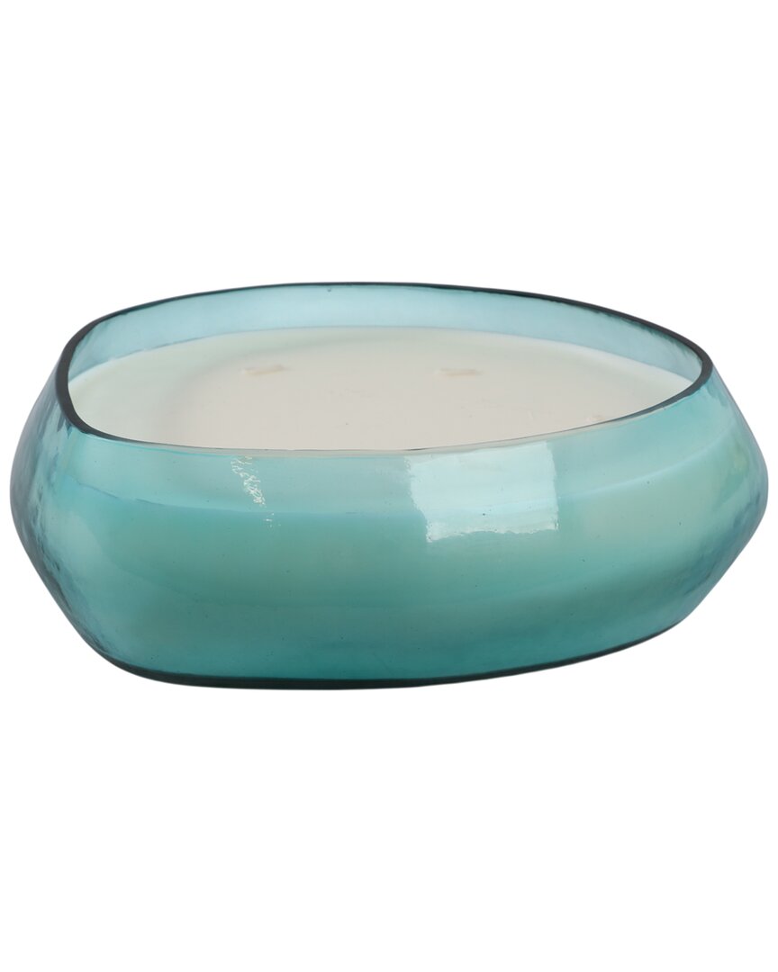 Sagebrook Home 10x3in 61oz Wood Sage & Sea Salt Scented Candle In Blue