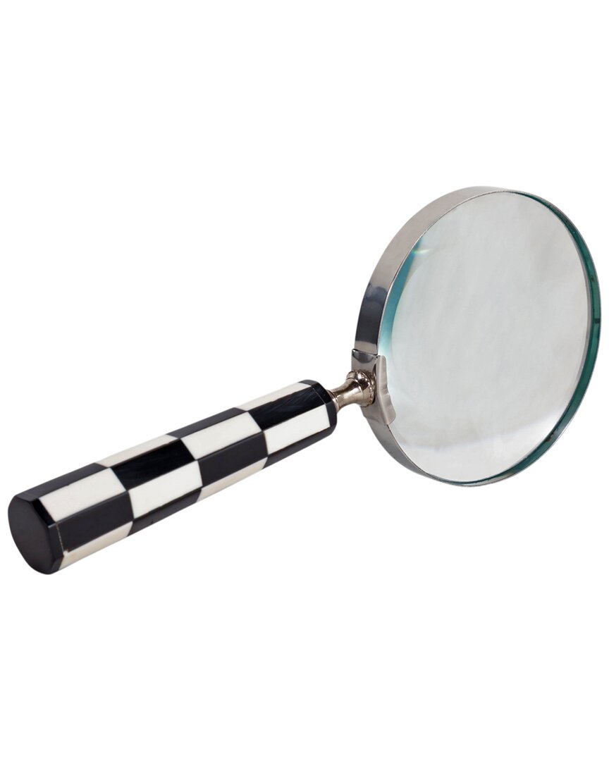 Sagebrook Home 9x4 Geo Handle Magnifying Glass In Black