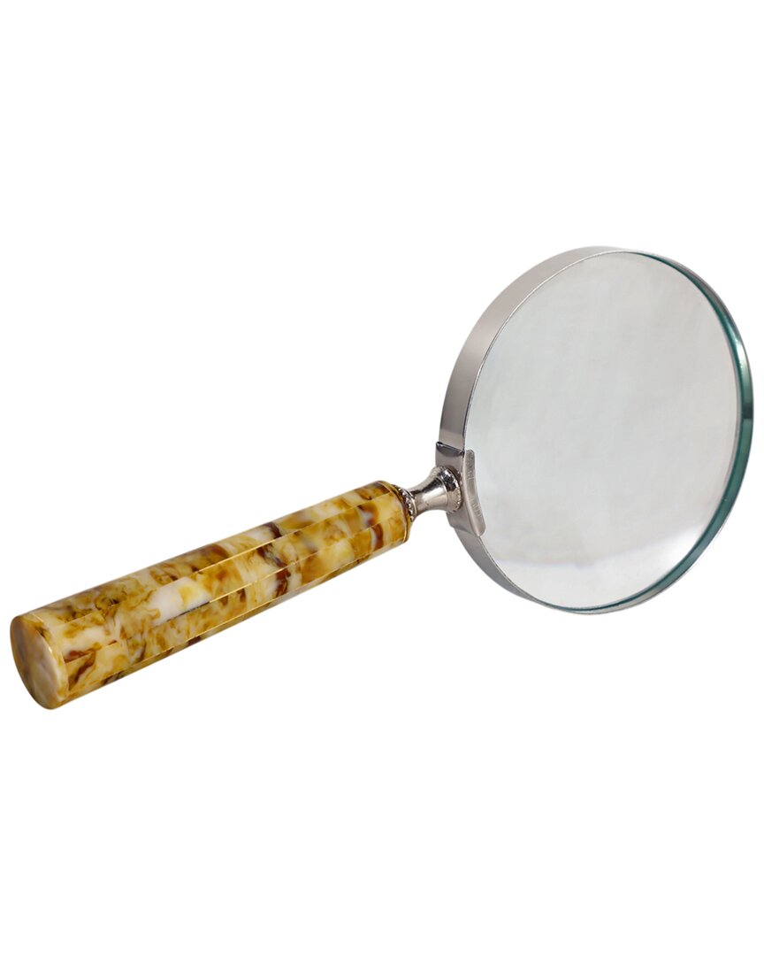 Sagebrook Home 9x4 Tortoise Handle Magnifying Glass In Yellow