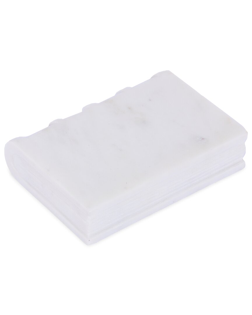 Sagebrook Home 7x5 Marble Book Object In White