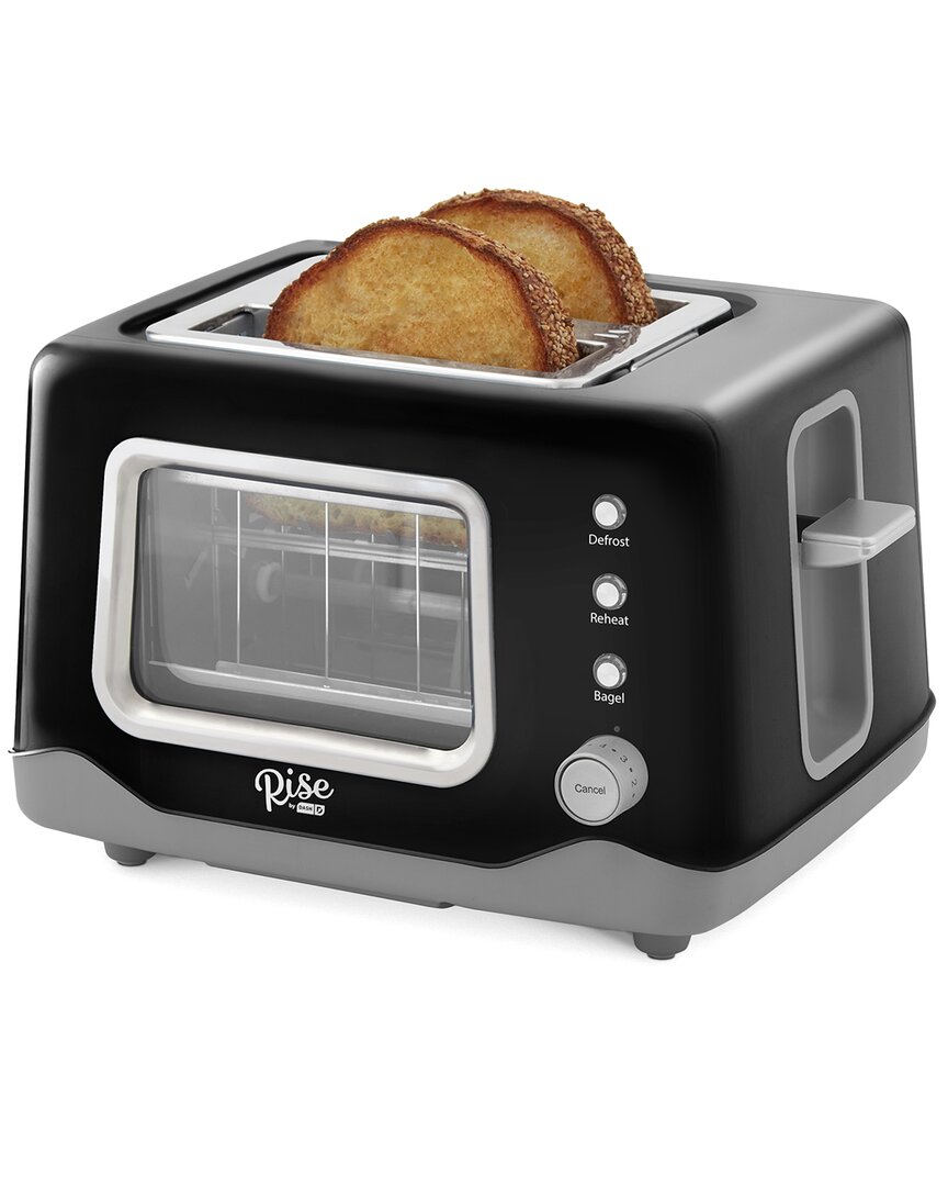 Dash Rise By  2-slice Clear View Toaster In Black