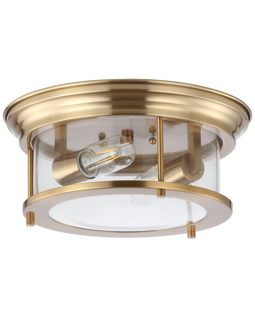 Jonathan Y Lauren 13.25in Metal Glass Led Flush Mount