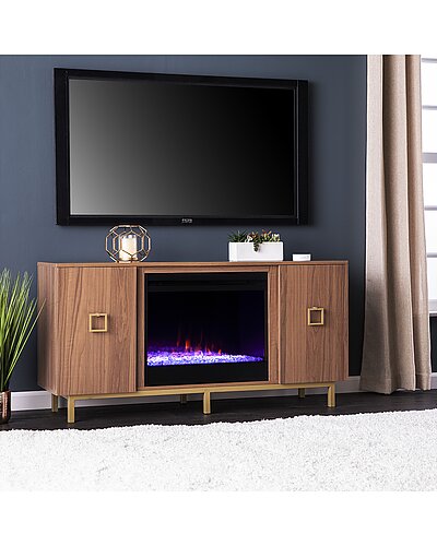 SEI Furniture Yorkville Fireplace with Media Storage - Thumbnail 2