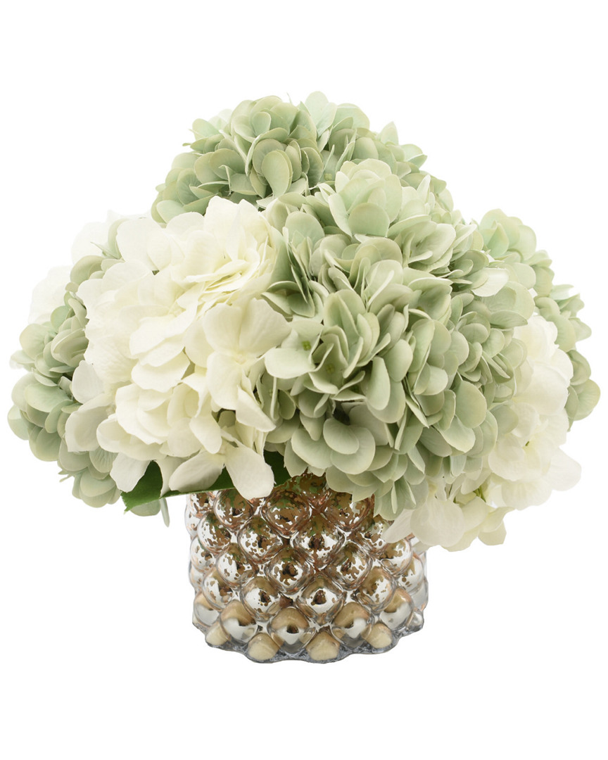 Creative Displays Seafoam & White Hydrangea Floral Arrangement In Multicolor