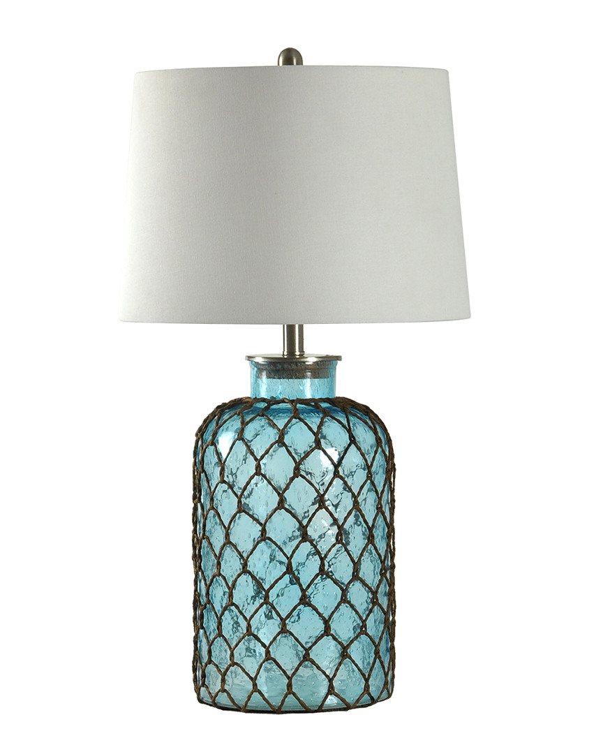 Stylecraft Montego Bay Seeded Glass & Netting Table Lamp