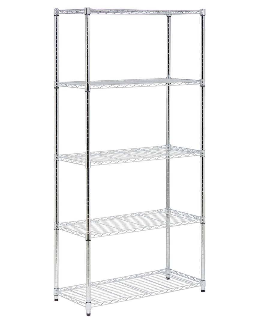 Honey-can-do 5-tier Adjustable Shelving Unit With Wheels And 350-lb Weight Capacity Per Shelf In Metallic
