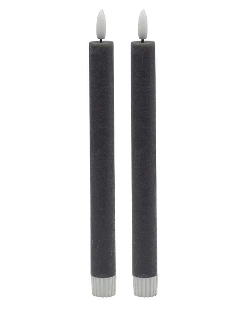 Bidkhome Set Of 2 Medium Flameless Taper Candles In Gray