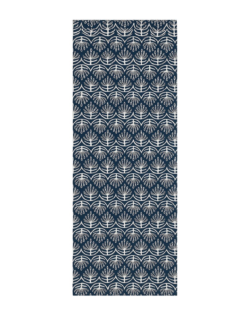 French Home Botanical Table Runner In Blue