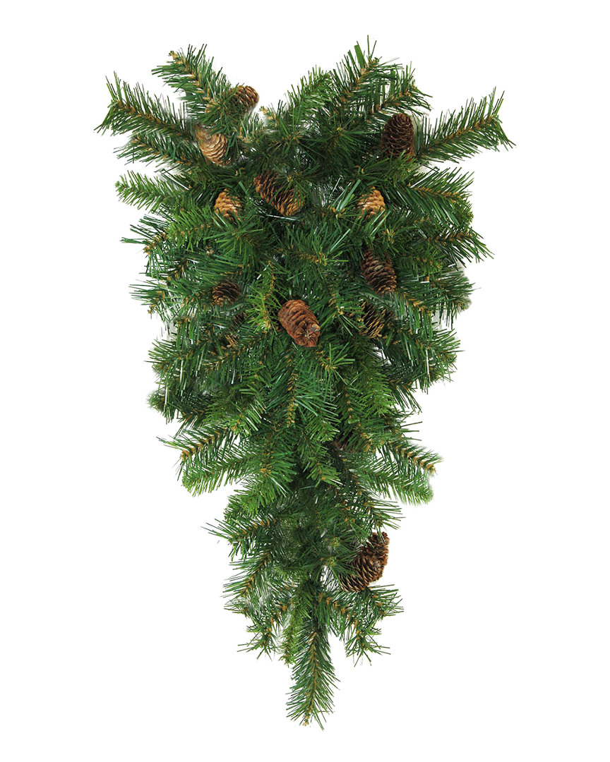 NORTHLIGHT NORTHLIGHT 42IN DAKOTA RED PINE ARTIFICIAL CHRISTMAS TEARDROP SWAG WITH PINE CONES - UNLIT