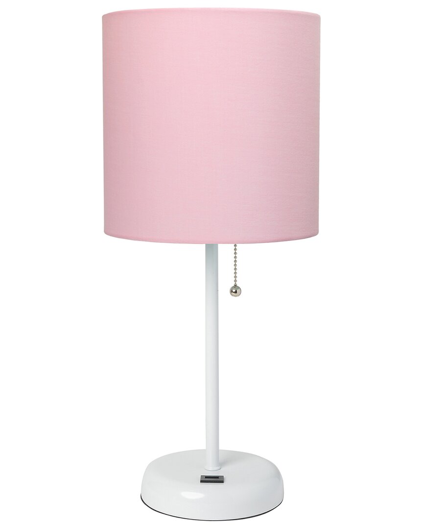 Lalia Home 19.5in Stick Table Desk Lamp With Usb Charging Port In Black