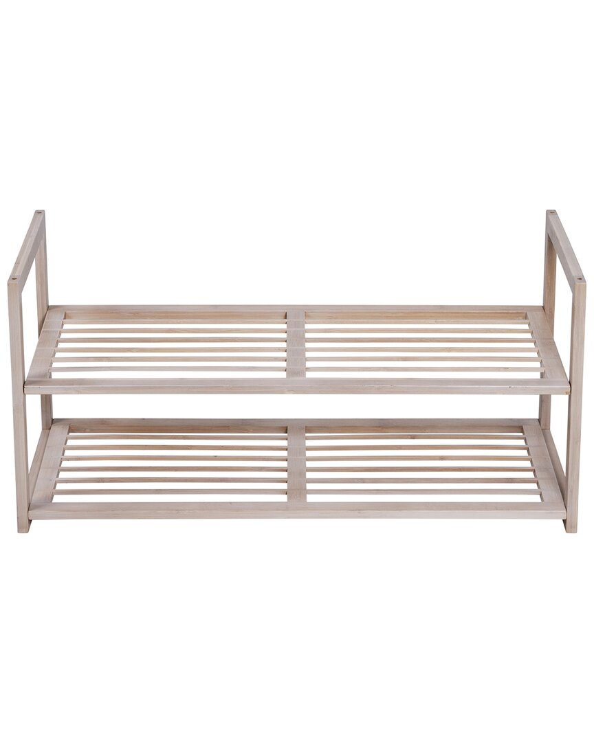 Honey-can-do 2-tierstackable Bamboo Shoe Rack In White
