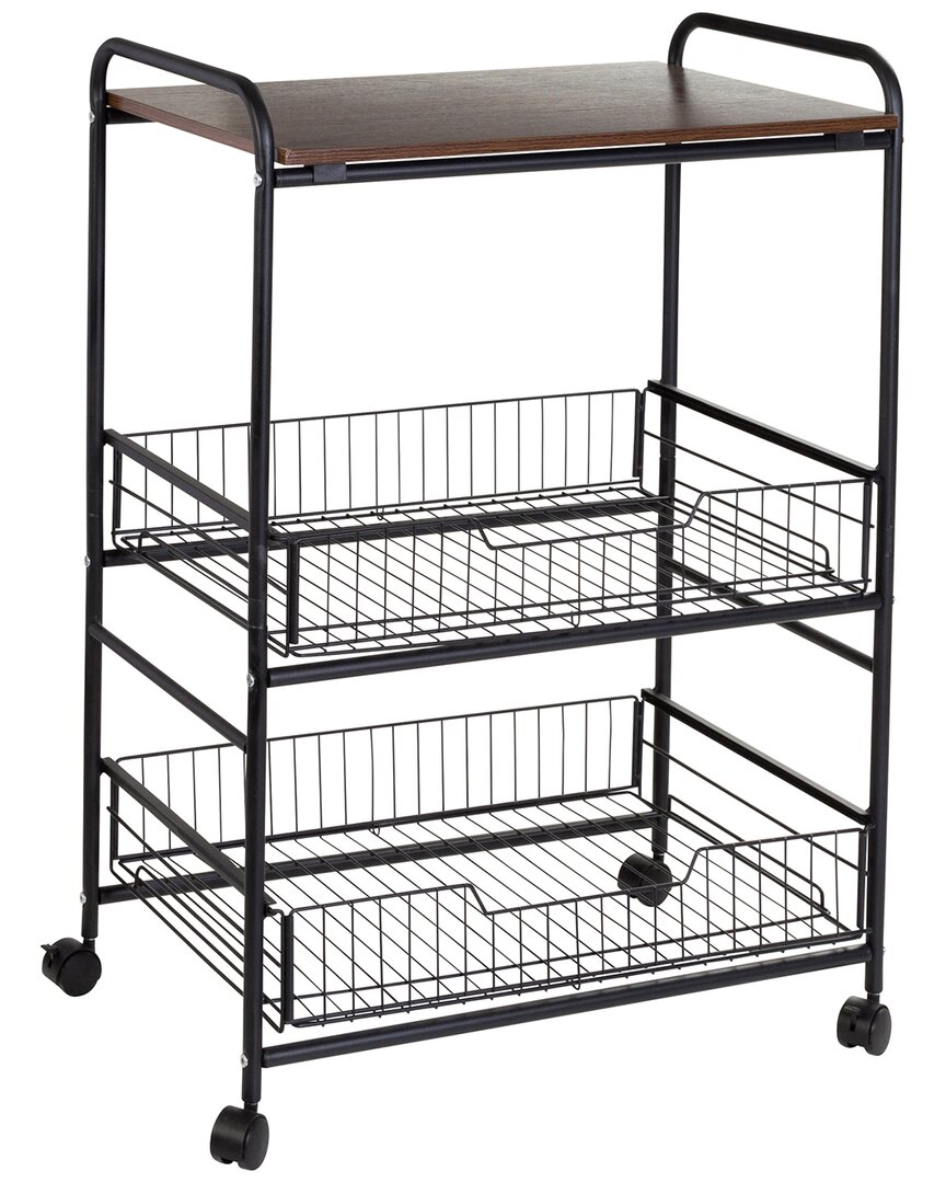 Honeycando 3tier Rolling Cart With Pullout Baskets In Black ModeSens
