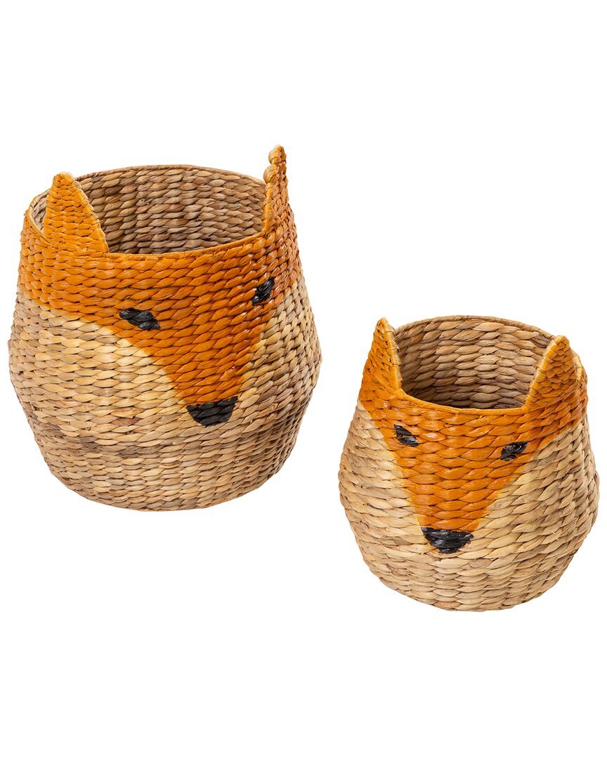 Honey-can-do Fox Shaped Storage Baskets (set Of 2) In Natural