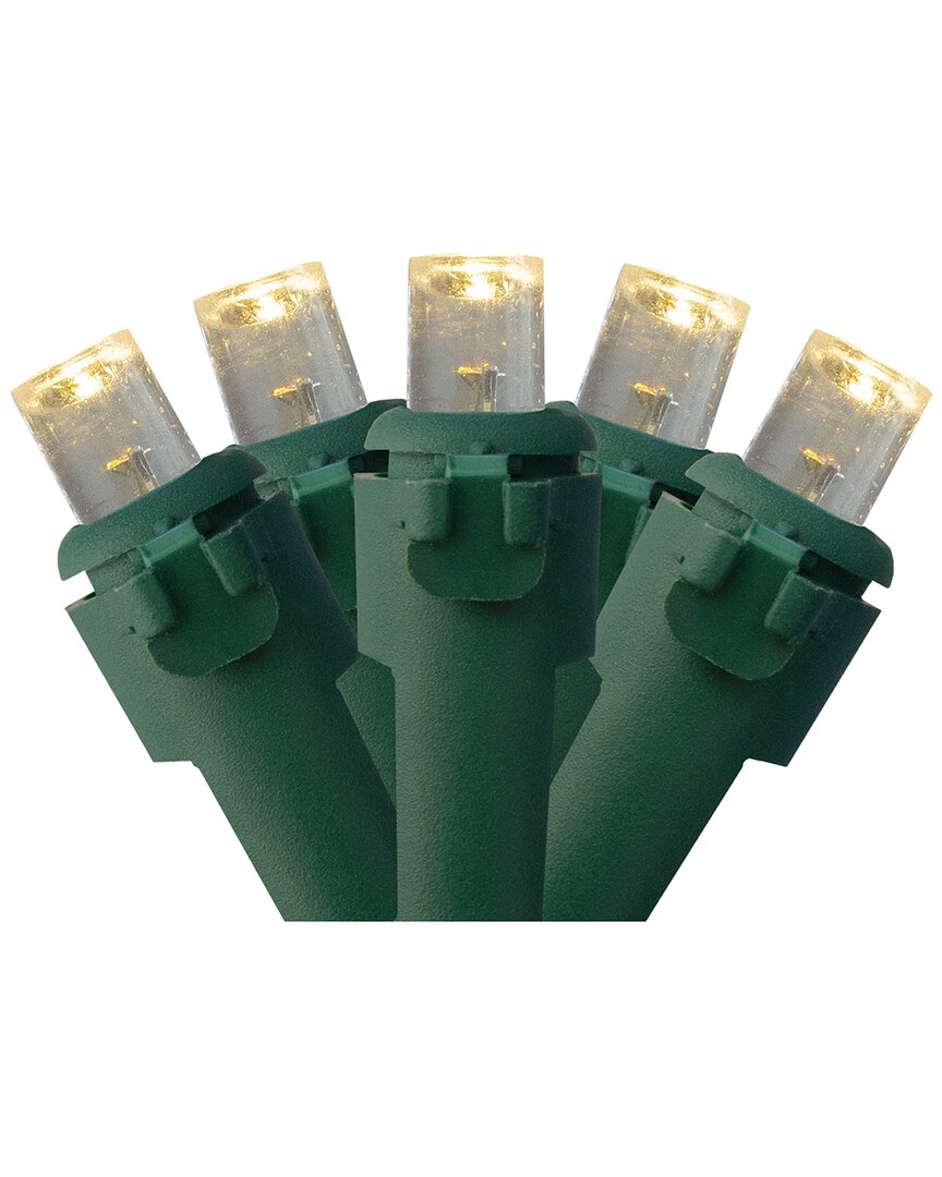Northern Lights Northlight 300 Pure White Led Wide Angle Mini Christmas Lights - 74.75 Ft  Green Wire In White