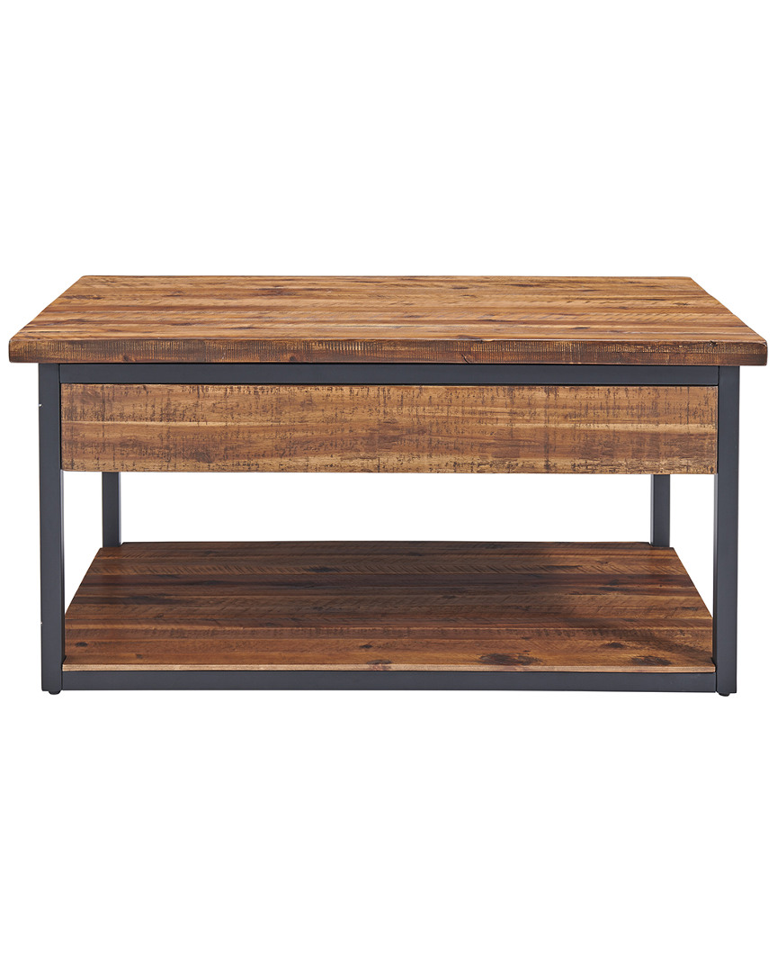 Alaterre Claremont 42in Rustic Wood Coffee Table With Low Shelf
