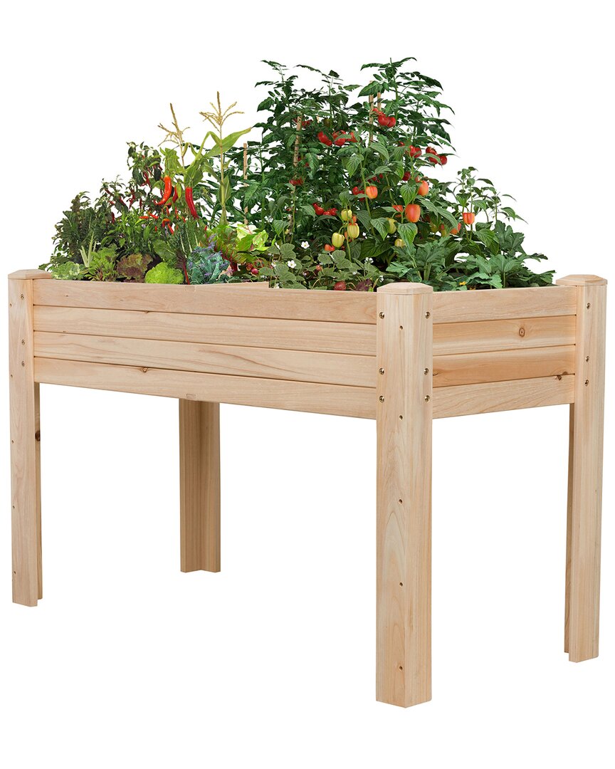 Shine Co. 4ft Cedar Raised Garden Bed Planter With Liner In Multi