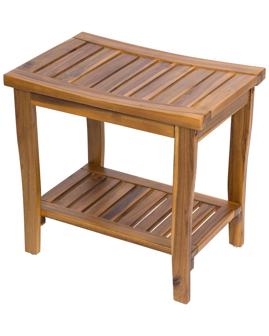 Shine Co. Acacia Solid Wood Shower Bench In Brown