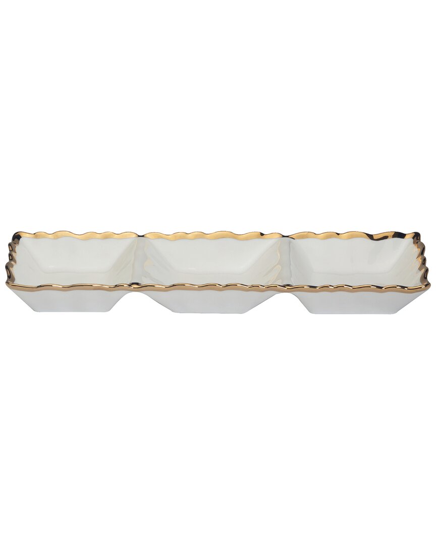 Certified International Regency 3-section Porcelain Tray