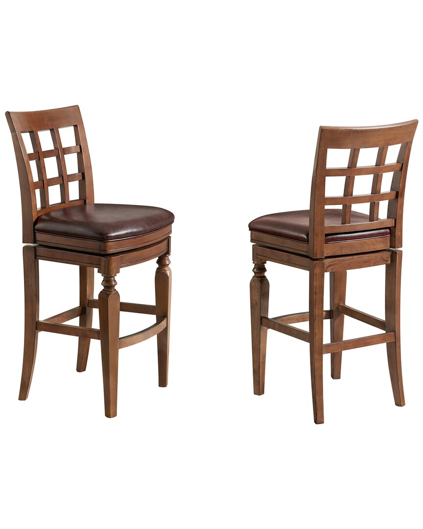 Alaterre Napa Set Of 2 Bar Height Stools In Brown