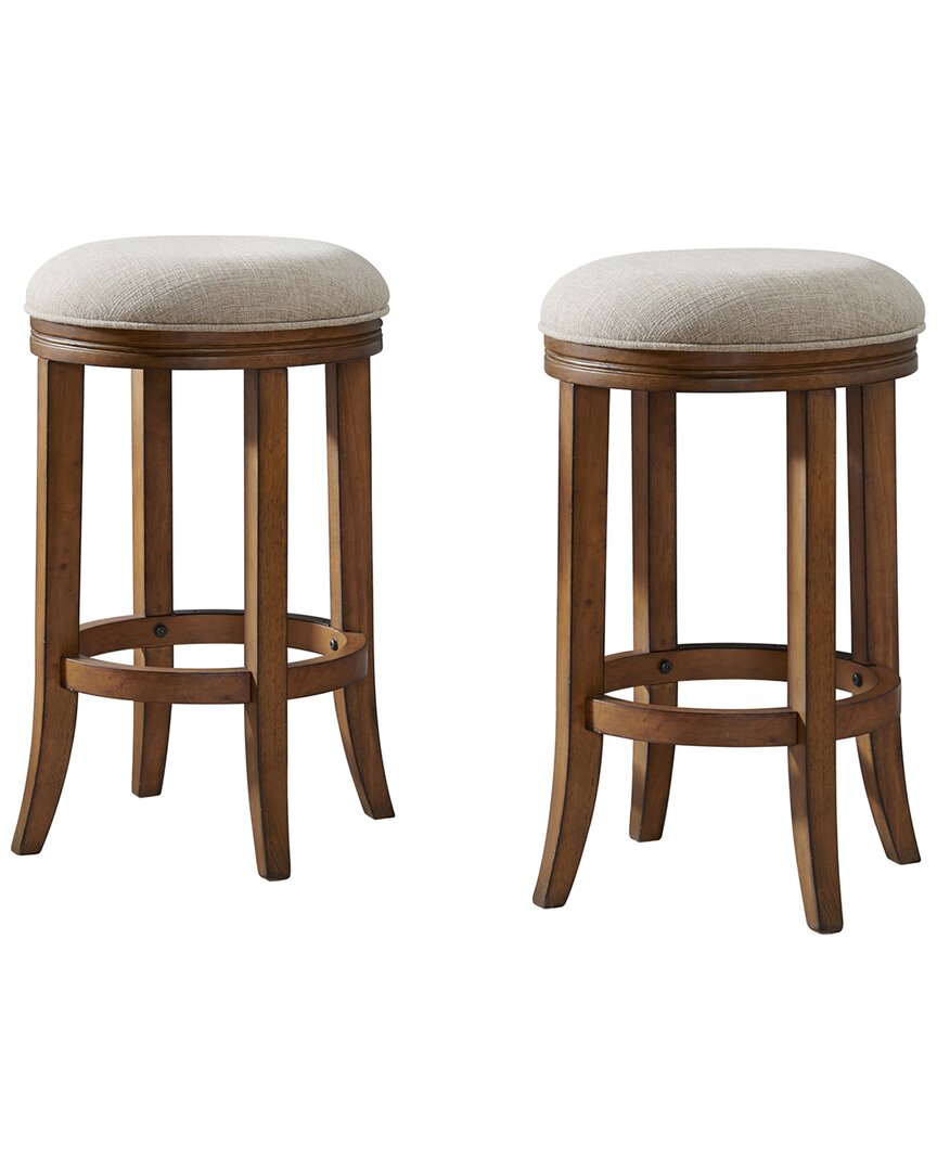 Alaterre Natick Set Of 2 Counter Height Stools In Brown