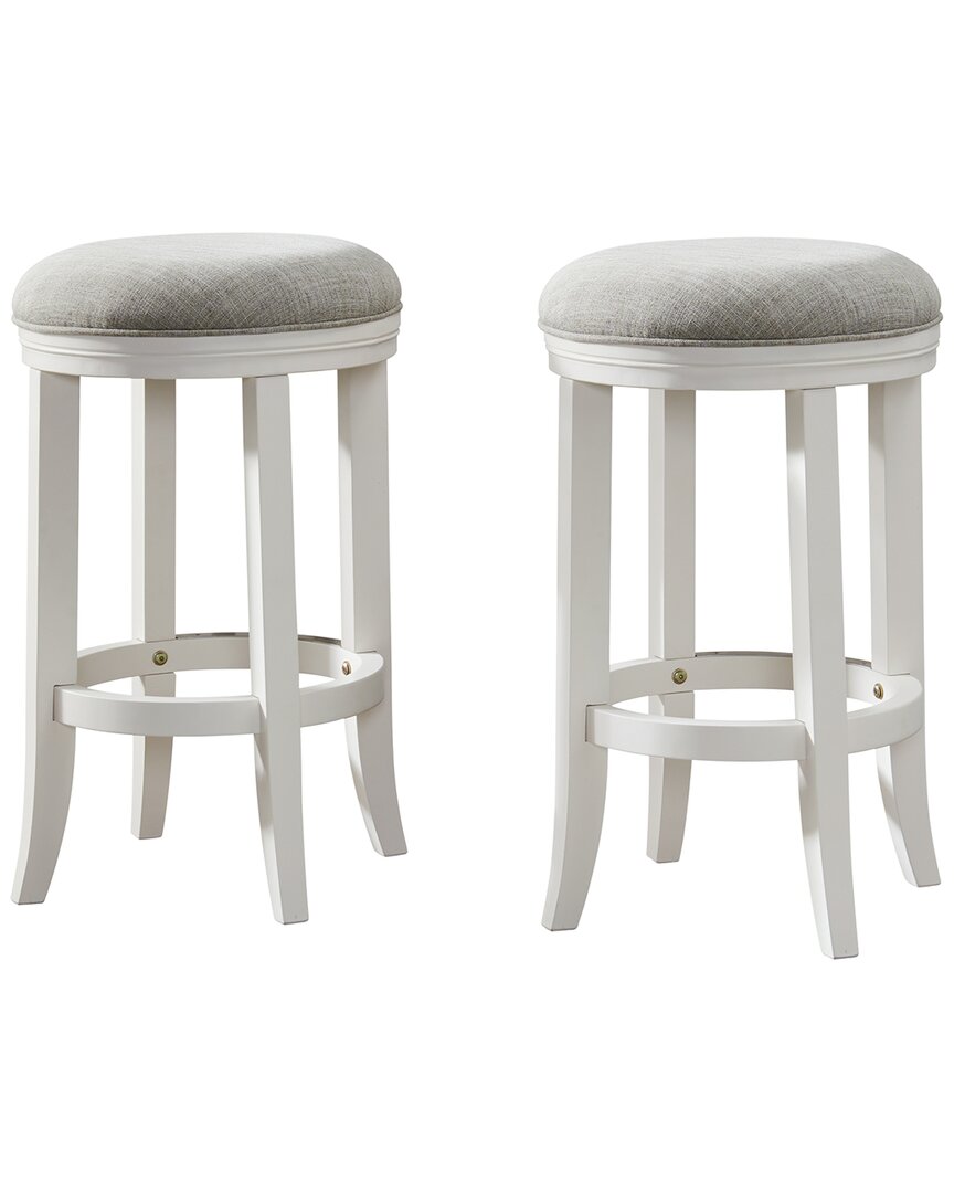 Alaterre Natick Set Of 2 Counter Height Stools In White