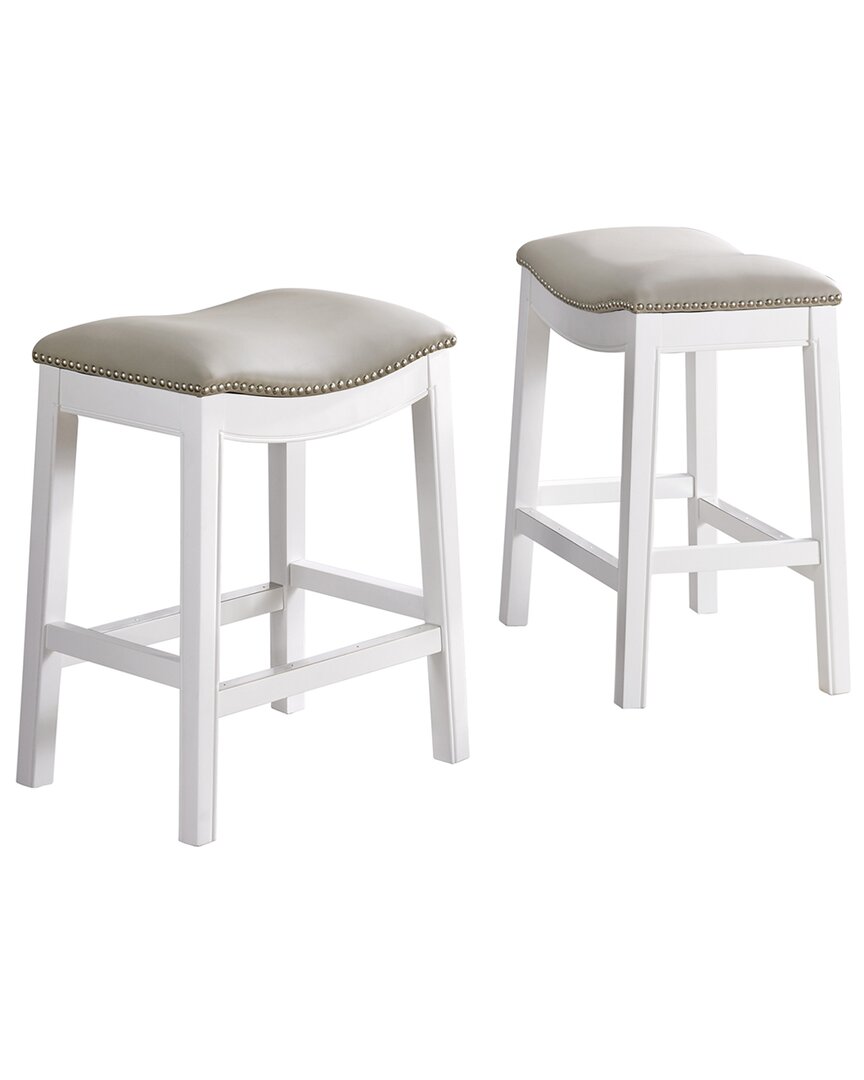 Alaterre Williston Set Of 2 Counter Height Stools In White