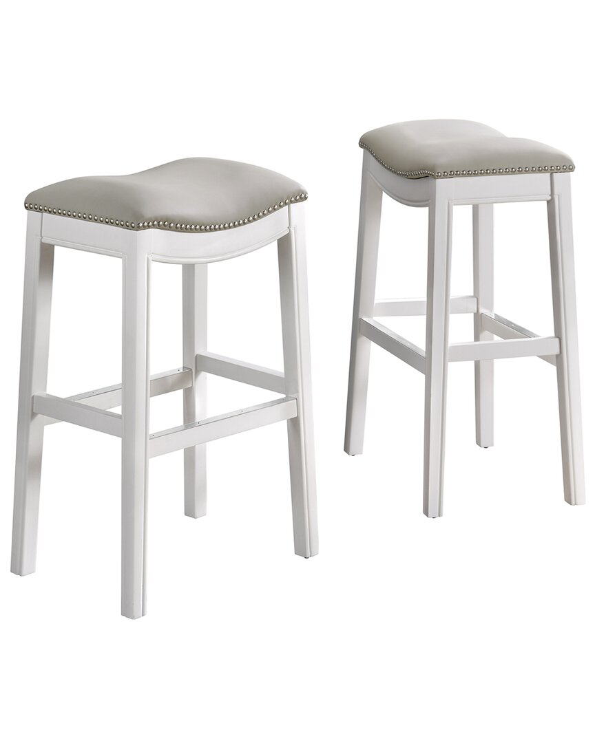 Shop Alaterre Williston Set Of 2 Bar Height Stools In White