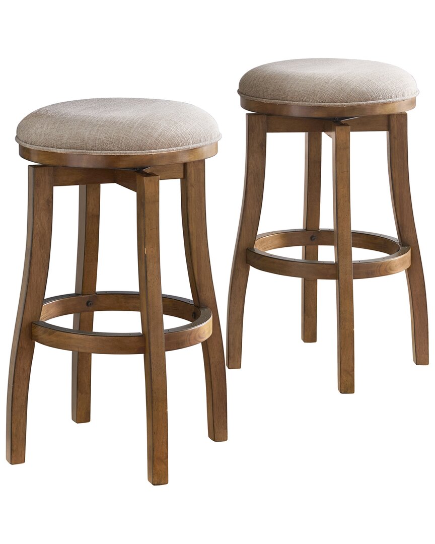 Alaterre Ellie Set Of 2 Bar Height Stools In Brown