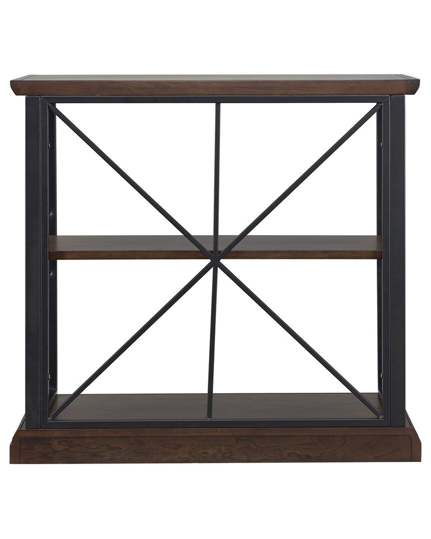 Leick Home Finnick Mixed Metal & Wood Adjustable Bookshelf In Brown