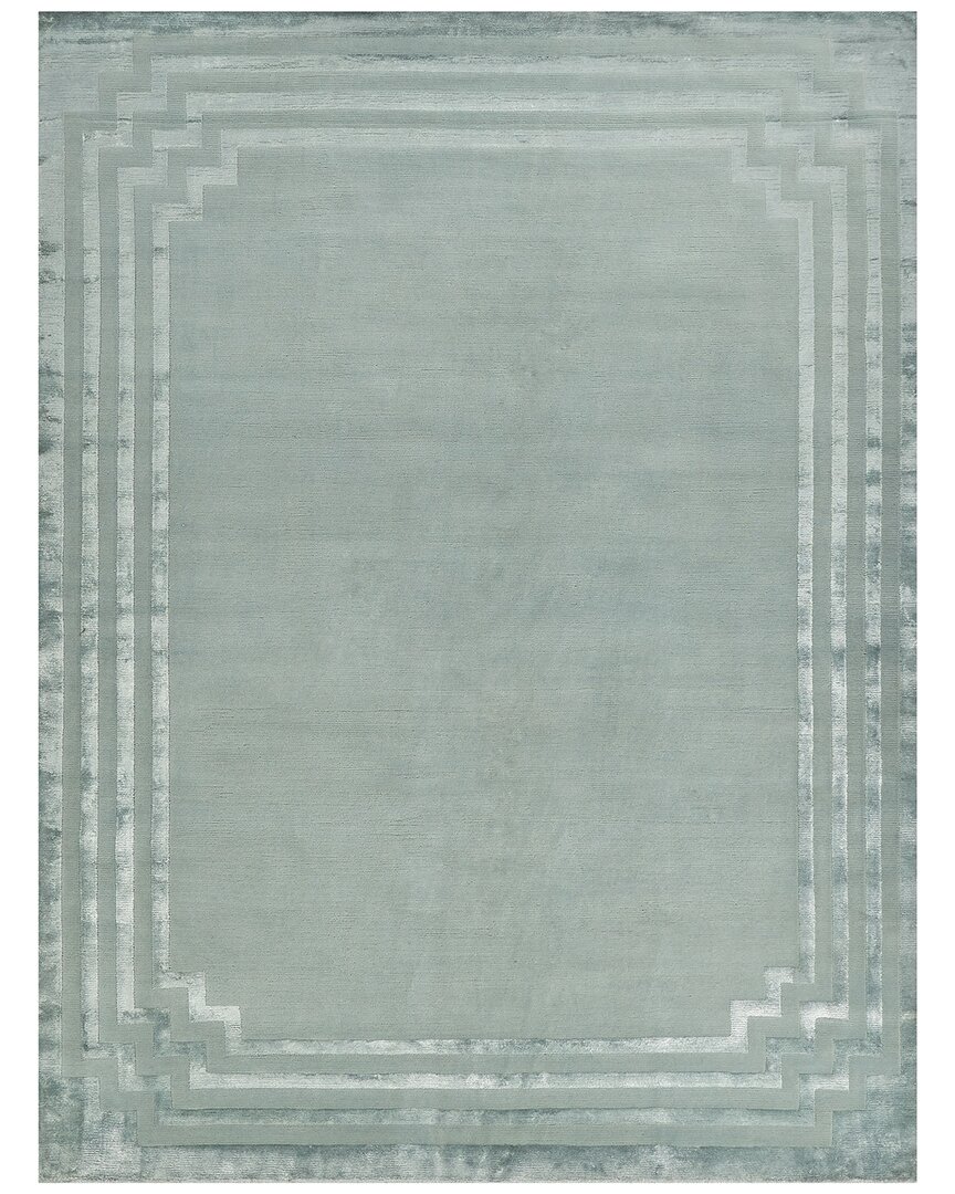 Exquisite Rugs Vero Hand-knotted New Zealand Wool & Silk-blend Rug In Aqua