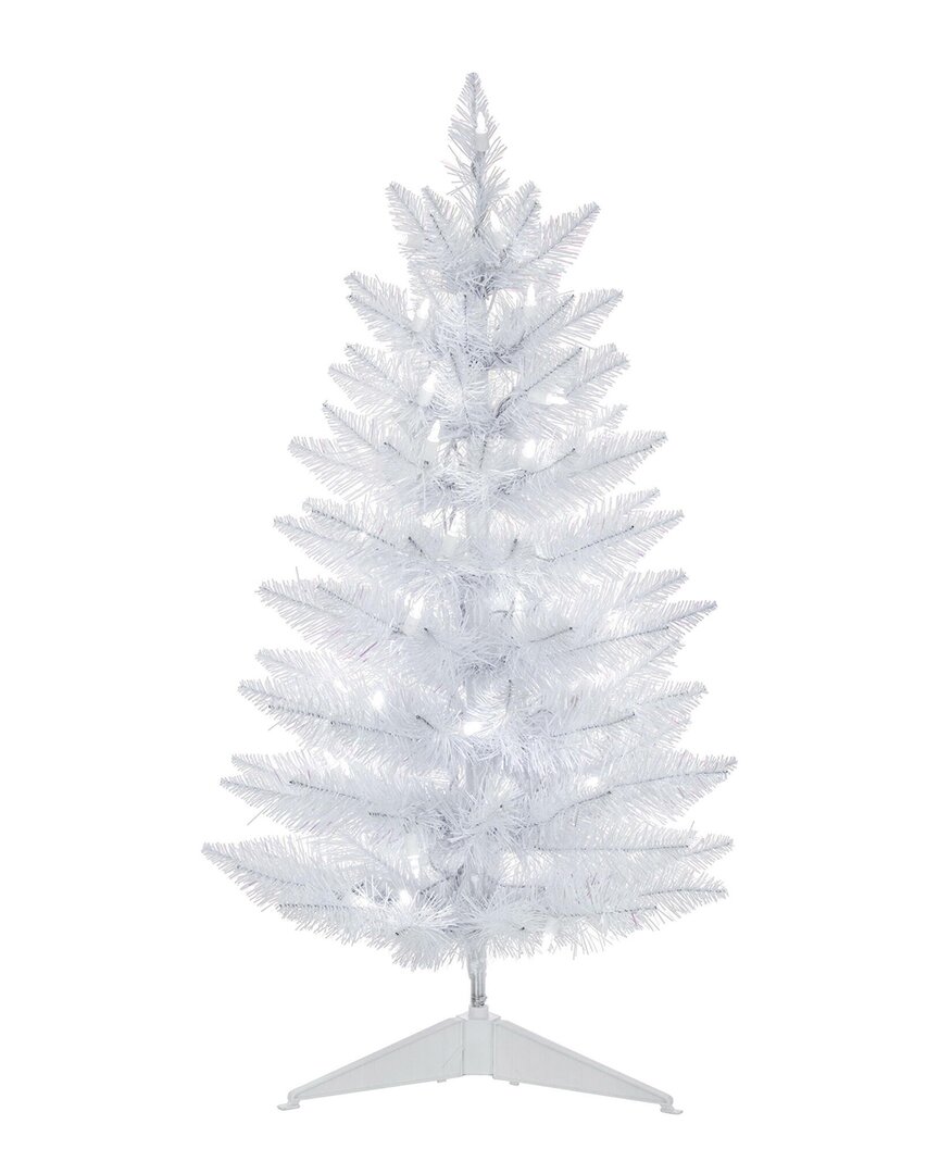 Vickerman 30in Sparkle White Spruce Pencil Artificial Christmas Tree In Silver