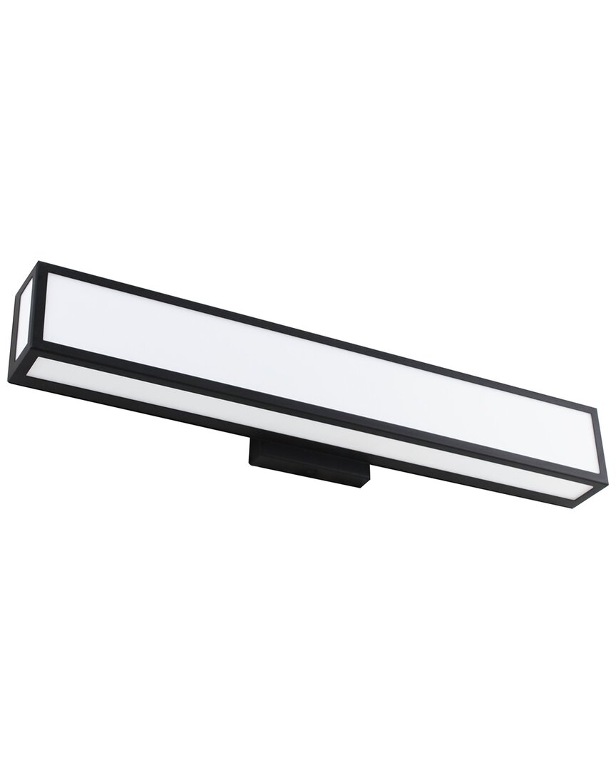 Eglo Maska 1 Light Integrated Led Bath/vanity Light With Black Finish & White Acrylic Shade