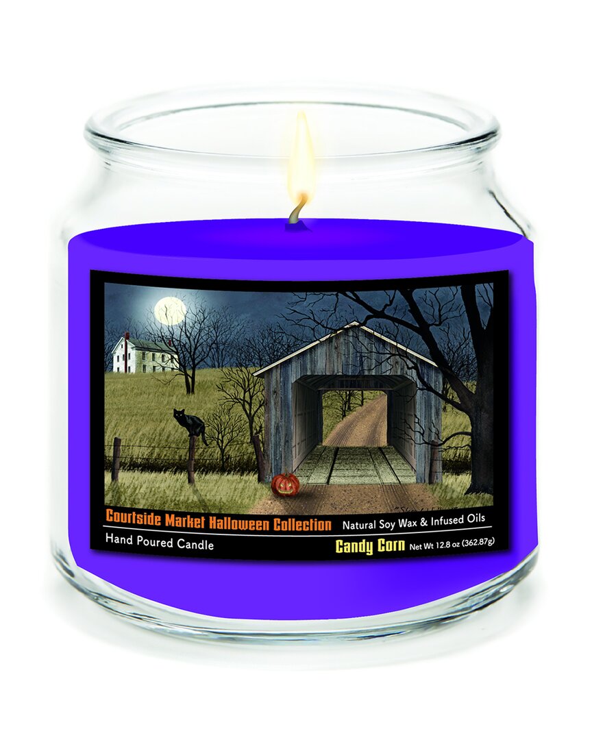 Courtside Market Wall Decor Courtside Market Halloween Collection Black Cat With Jack-o-lantern Candy Corn Soy Wax Candle In Multi