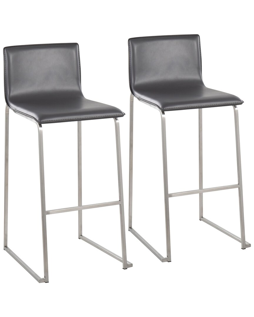 Lumisource Mara Barstool Set Of 2 In Silver