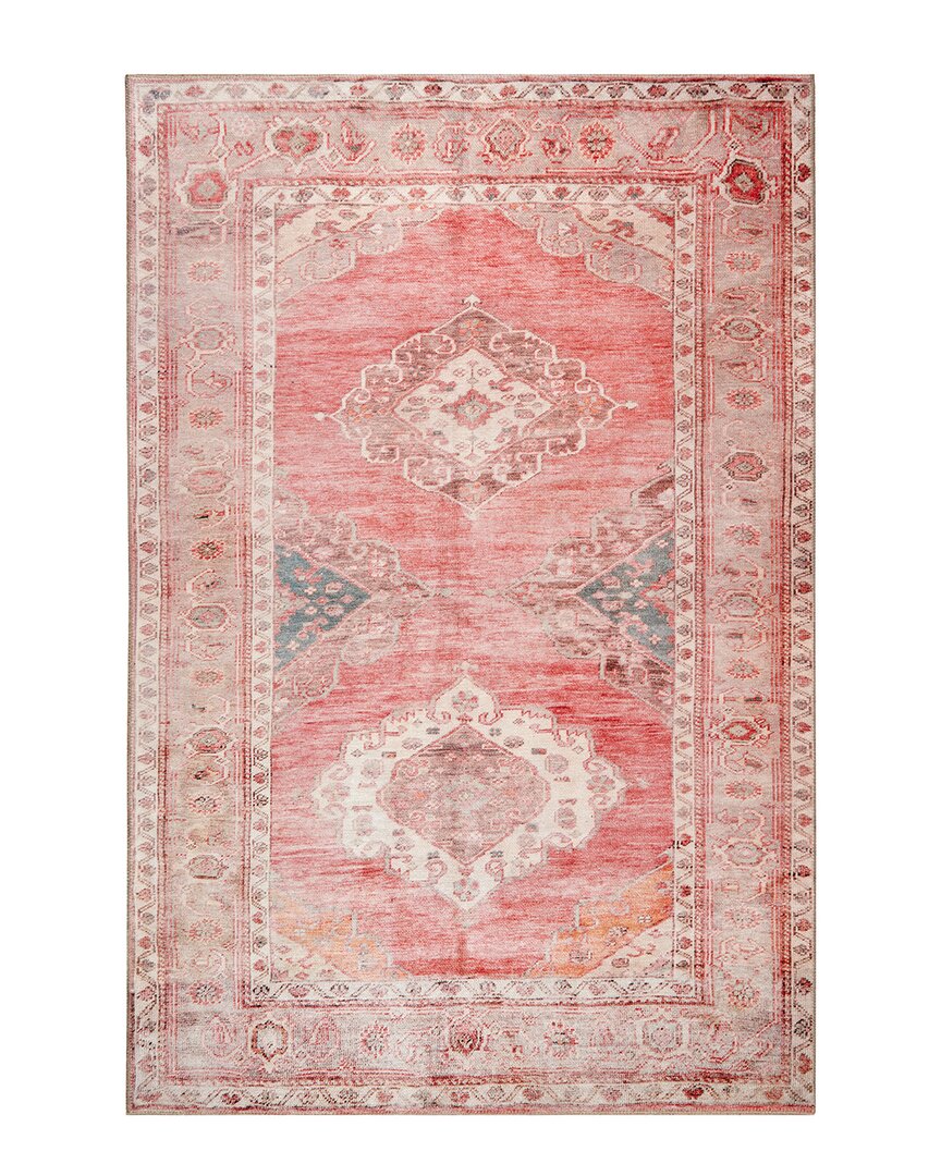 Obeetee Bergen Anatolia Easy Care Polyester Rug In Red