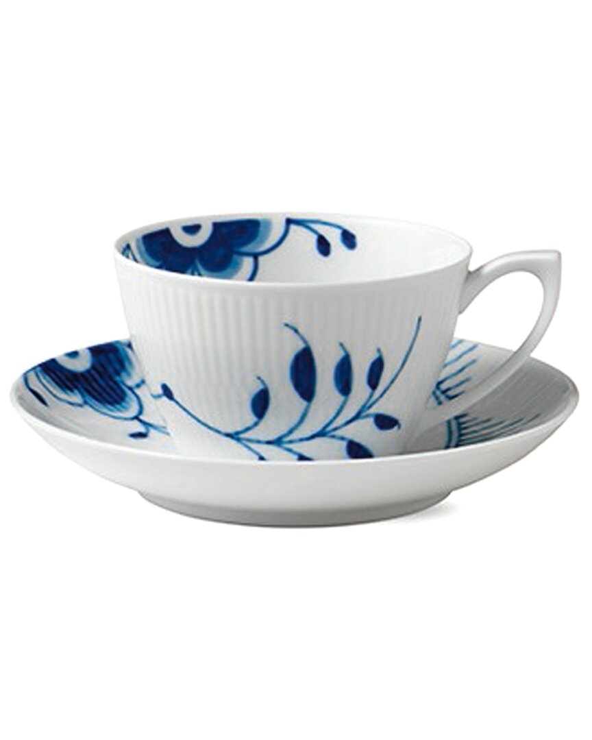 Royal Copenhagen Blue Fluted Mega Tea Cup & Saucer